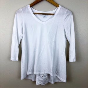 Closet closing, make offer! Eyelet Swing Back White Cotton Top by J. Jill XS